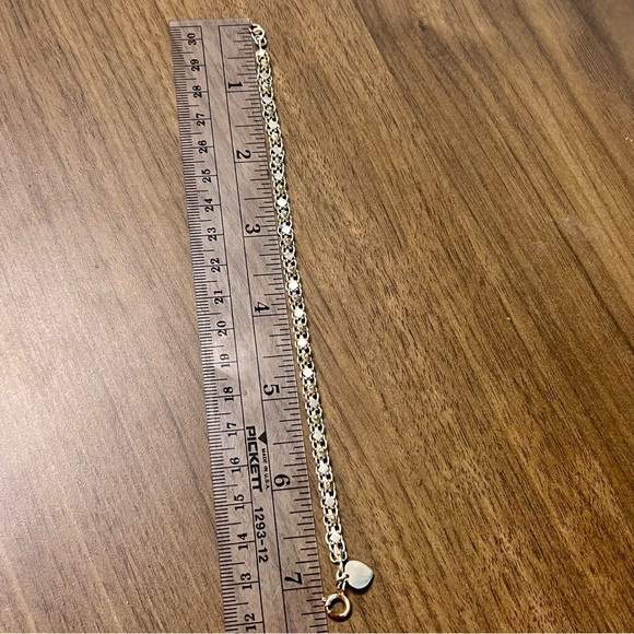 925 Sterling‎ Silver Double Linked Square & Sun Bracelet Signed 7.25” - Picture 5 of 5